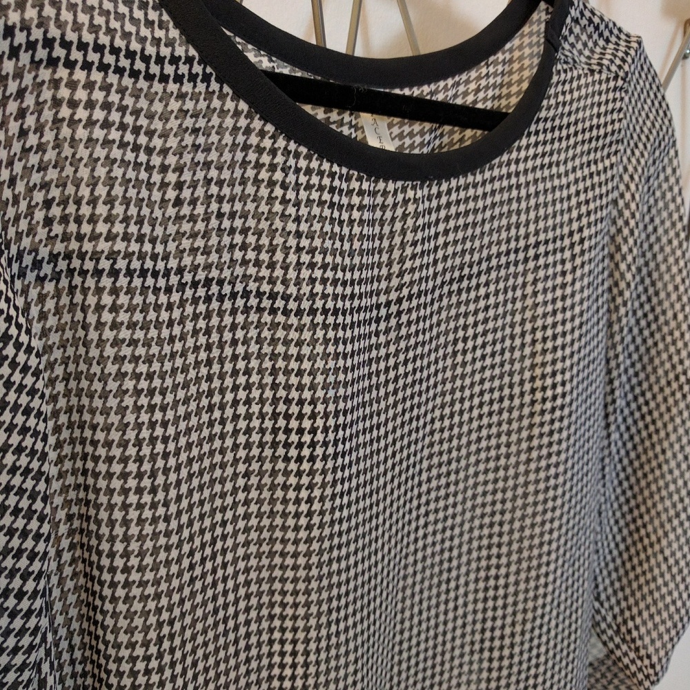 Sheer Houndstooth Blouse
